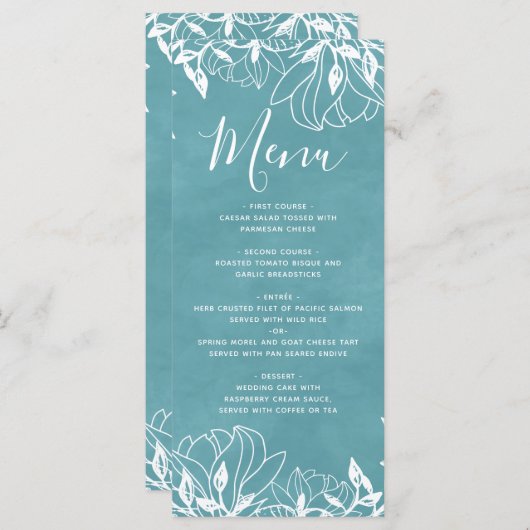 Kleur Bewerkbare Achtergrond Waterverf Bruiloft Me Menu (Voorkant / Achterkant)