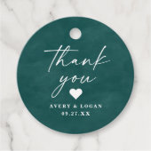 Kleur Bewerkbare Blauwgroen Waterverf Bruiloft Dan Bedankjes Labels (Voorkant)
