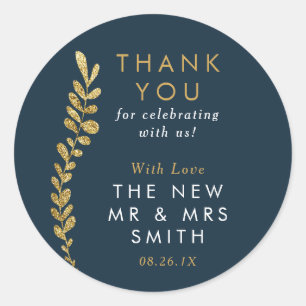 Kleur Bewerkbare Gouden Blad Sticker, Favor Sticke Ronde Sticker