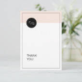 Kleur bewerkbare minimalistische moderne bruiloft bedankkaart (Staand voorkant)