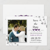Kleur bewerkbare vlinder Sla de datumfoto op Save The Date (Voorkant / Achterkant)