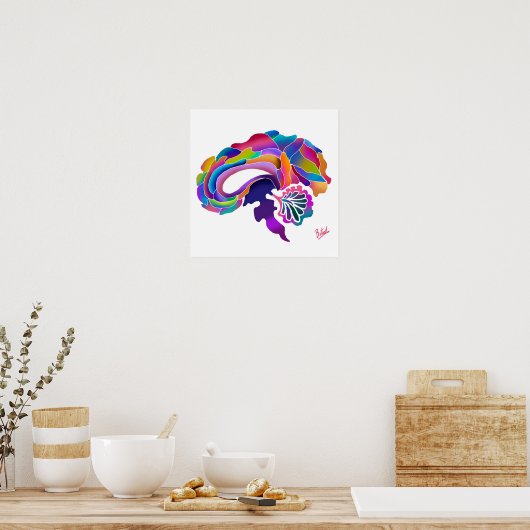 Kleur Blend Brain 2 Poster (Keuken)