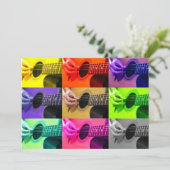 Kleur blinde gitaarpartijuitnodiging kaart (Staand voorkant)