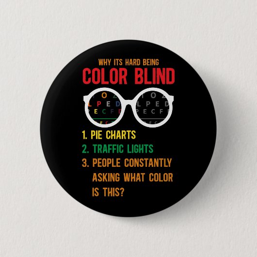 Kleur Blindness Test Oogbril Ronde Button 5,7 Cm (Voorkant)