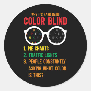 Kleur Blindness Test Oogbril Ronde Sticker