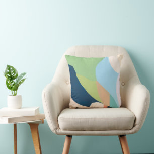 Kleur blok Abstract Schilderij Originele Kunst Kussen