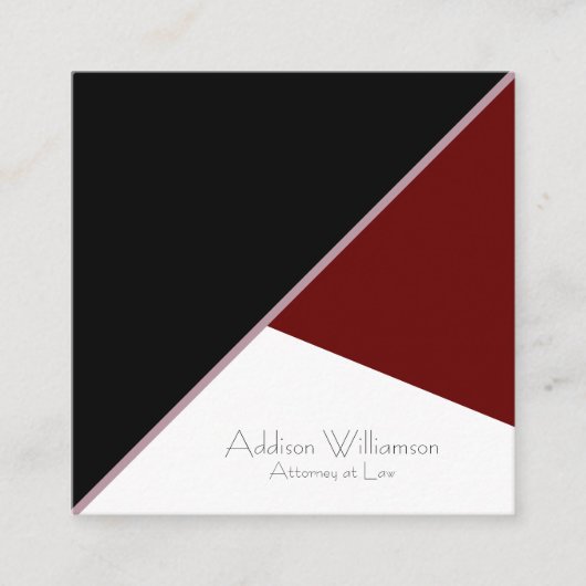 Kleur Blok Advocaat/Advocaat Sjabloon QR Code Vierkante Visitekaartje (Voorkant)