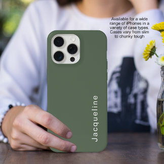 Kleur Blok Groene Naam Modern Minimalistisch Scrip iPhone 15 Pro Max Hoesje