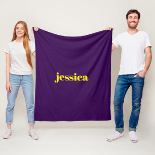 Kleur blok minimalistische aangepaste naam fleece deken