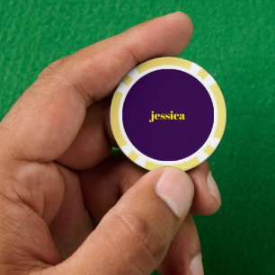 Kleur blok minimalistische aangepaste naam poker chips