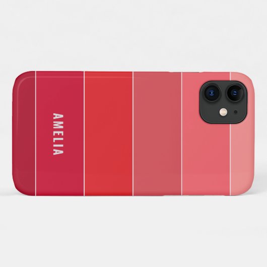 Kleur Blok Naam Rood Roze Strepen Case-Mate iPhone Case (Achterkant (horizontaal))