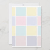 Kleur Blok Pastel Silver Baby shower Invitation Kaart (Achterkant)