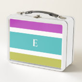 Kleur Blok Streep Heldere Kleurrijke Monogrammed (Voorkant)