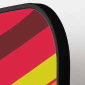 Kleur blok Streep Monogram Naam Regenboog Pickleball Paddle (Links Detail)