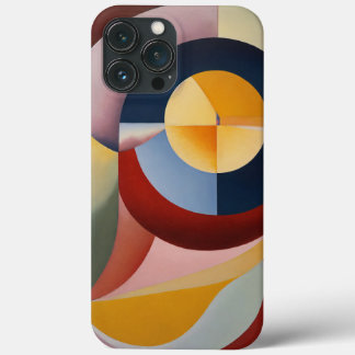 Kleur Bruin Blauw Geel Rond iPhone 13 Pro Max Hoesje