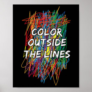 Kleur buiten de lijnen Autisme Bewustzijn voor mei Poster