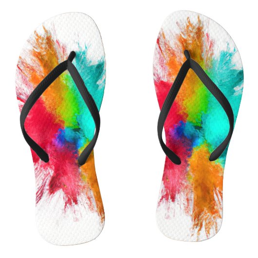 Kleur Burst CenterPiece Art Teenslippers (Voetbed)