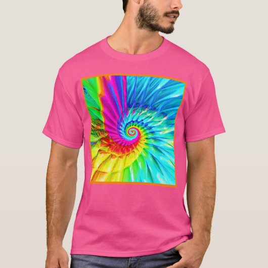 Kleur Burst Spiraal Patroon Art T-shirt (Voorkant)