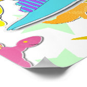 Kleur Cartoon Dinosaurussen Poster (Hoek)