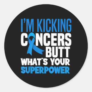 Kleur Colon Colorectale Kanker Bewustzijnskleding Ronde Sticker
