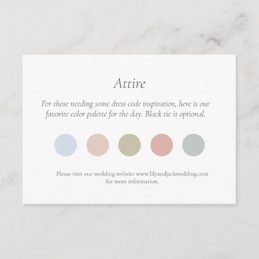 Kleur Dot Bruiloft Kleding Dress Code Behuizing Ka Informatiekaartje (Voorkant)
