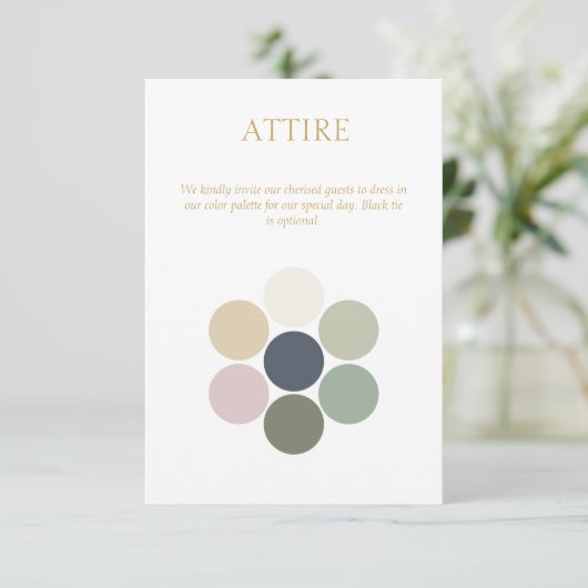 Kleur Dot Sage Bruiloft Kleding Jurk Code Informatiekaartje (Staand voorkant)