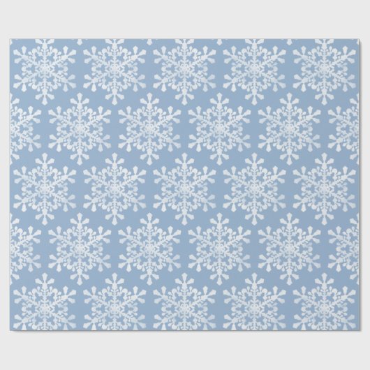 Kleur Editable Blue en White Snowflakes Kerstmis Cadeaupapier (Vlak)