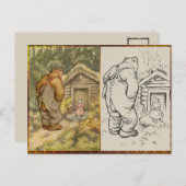 Kleur een Beer  Illustratie Briefkaart (Voorkant / Achterkant)