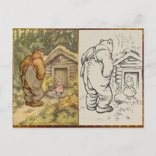 Kleur een Beer  Illustratie Briefkaart (Voorkant)