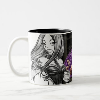 Kleur en ketel plakken tweekleurige koffiemok