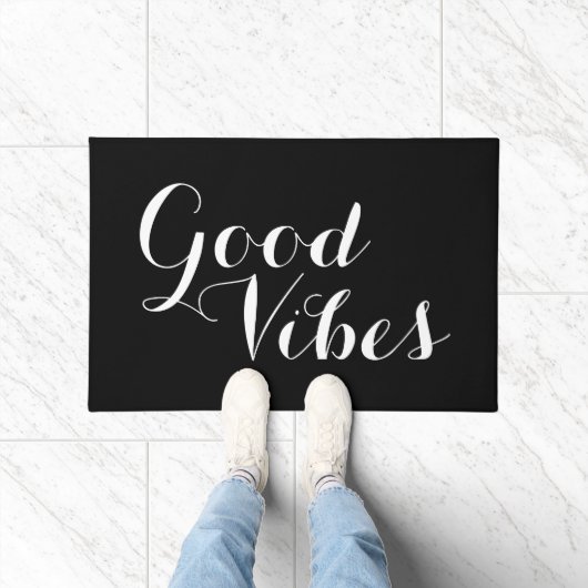  kleur en tekst Goede Vibes Happy Deurmat (Binnen)