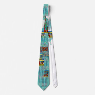 Kleur en vorm (Aqua w/Red/Oranje/Black) Stropdas