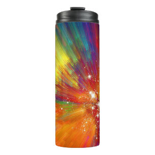 Kleur explosie thermische tumbler thermosbeker