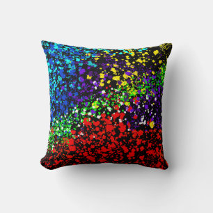 Kleur explosie verf stippen kleurrijk modern cool kussen