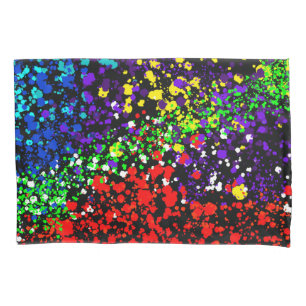 Kleur explosie verf stippen Kleurrijk modern koel Kussensloop