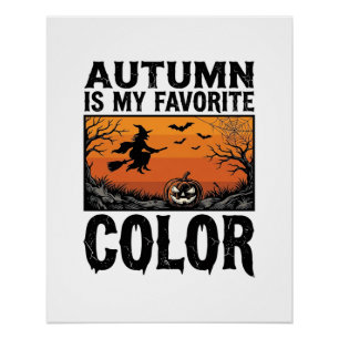 Kleur Favoriete Herfst Halloween Pompoen Vector De Perfect Poster