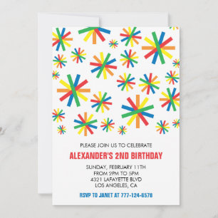 Kleur feest uitnodigingen Confetti Modern 2de kind