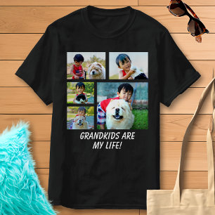 Kleur Fotocollage en Tekst Gift Photo Montage T-shirt