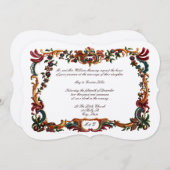 Kleur Franse barokke rococo bloemrand Kaart (Voorkant / Achterkant)