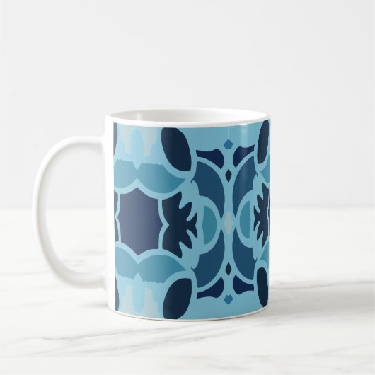 Kleur Fun Blue Collage Classic Mok (Links)