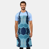 Kleur Fun Blue Collage Schort (Gedragen)