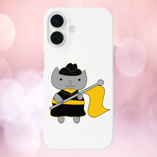 Kleur Garde Kat Zwart en Geel Goud iPhone 16 Hoesje