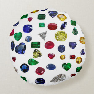 Kleur Gemstone Pillow, Pillow met Gemstone afbeeld Rond Kussen