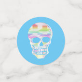 Kleur Glitch Skull Table Confetti (Kleine voorkant)