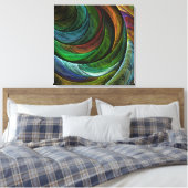Kleur Glorie Modern Abstract Kunstpatroon Elegant Canvas Afdruk (Insitu (Slaapkamer))