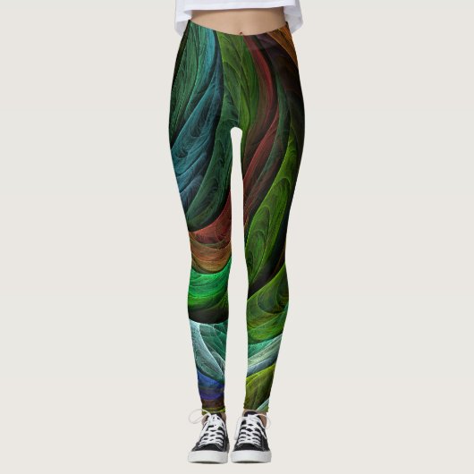 Kleur Glorie Modern Abstract Kunstpatroon Elegant Leggings (Voorkant)