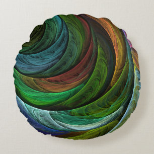 Kleur Glorie Modern Abstract Kunstpatroon Elegant Rond Kussen