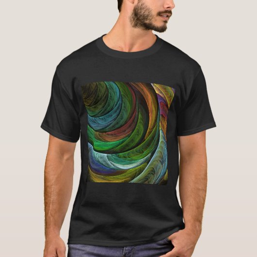 Kleur Glorie Modern Abstract Kunstpatroon Elegant T-shirt (Voorkant)