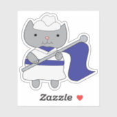 Kleur Guard Cat Blauw Wit Sticker (Vel)