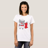 Kleur Guard Cat Rood Wit T-shirt (Voorkant volledig)
